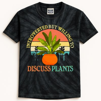 Retro Introverted But Willing To Discuss Plants Kids Tie-Dye T-Shirt