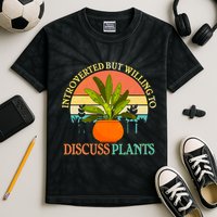 Retro Introverted But Willing To Discuss Plants Kids Tie-Dye T-Shirt