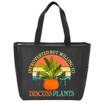 Retro Introverted But Willing To Discuss Plants Zip Tote Bag