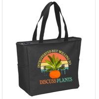 Retro Introverted But Willing To Discuss Plants Zip Tote Bag