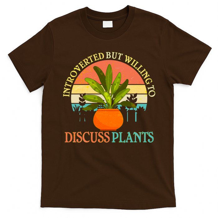 Retro Introverted But Willing To Discuss Plants T-Shirt