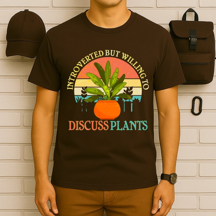 Retro Introverted But Willing To Discuss Plants T-Shirt