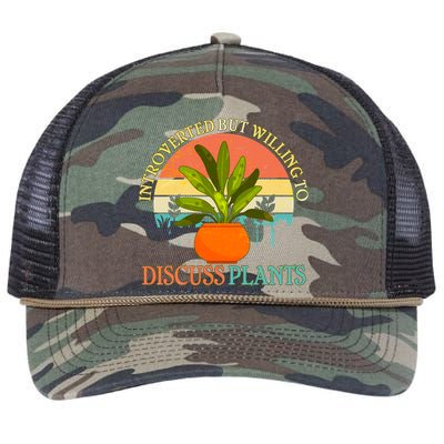 Retro Introverted But Willing To Discuss Plants Retro Rope Trucker Hat Cap