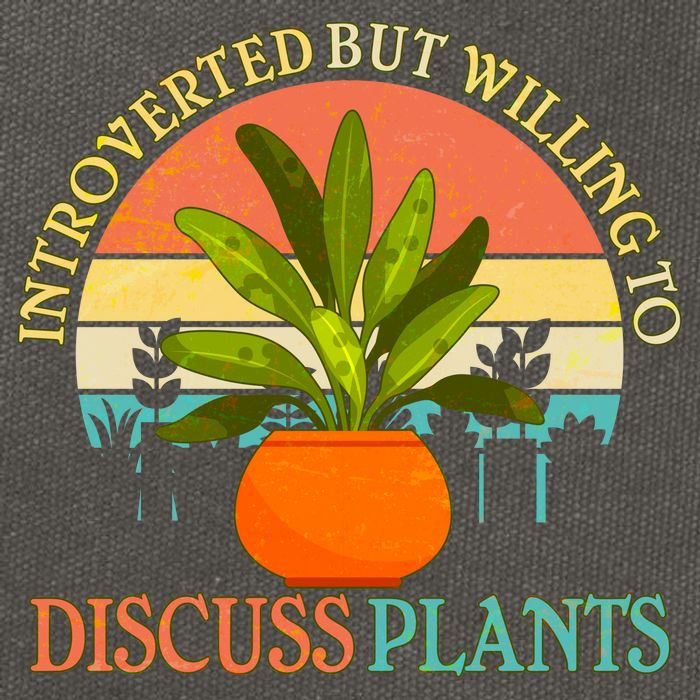 Retro Introverted But Willing To Discuss Plants Cotton Canvas Backpack