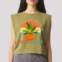 Retro Introverted But Willing To Discuss Plants Garment-Dyed Women's Muscle Tee