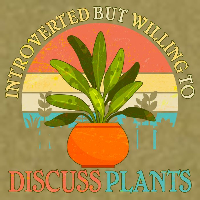 Retro Introverted But Willing To Discuss Plants Garment-Dyed Women's Muscle Tee