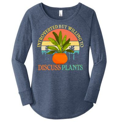 Retro Introverted But Willing To Discuss Plants Women's Perfect Tri Tunic Long Sleeve Shirt