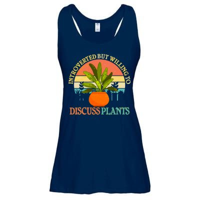 Retro Introverted But Willing To Discuss Plants Ladies Essential Flowy Tank