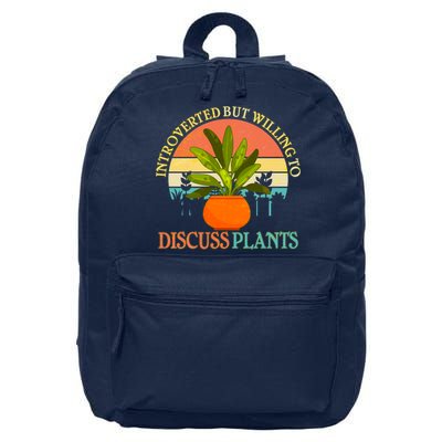 Retro Introverted But Willing To Discuss Plants 16 in Basic Backpack