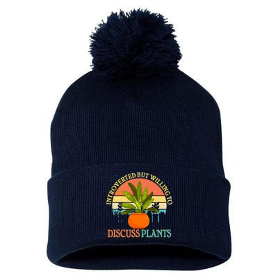 Retro Introverted But Willing To Discuss Plants Pom Pom 12in Knit Beanie