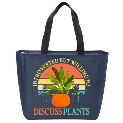 Retro Introverted But Willing To Discuss Plants Zip Tote Bag