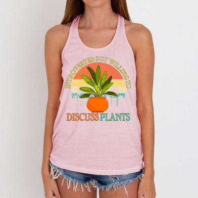 Retro Introverted But Willing To Discuss Plants Women's Knotted Racerback Tank