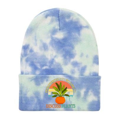 Retro Introverted But Willing To Discuss Plants Tie Dye 12in Knit Beanie