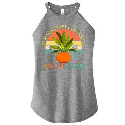 Retro Introverted But Willing To Discuss Plants Women's Perfect Tri Rocker Tank