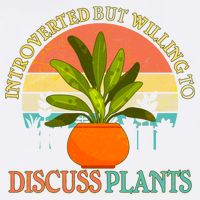Retro Introverted But Willing To Discuss Plants Garment-Dyed Sweatshirt