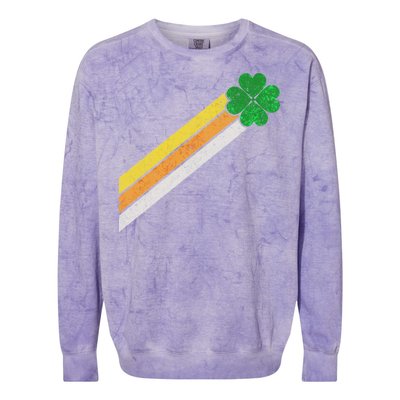 Retro Irish Clover Comet Colorblast Crewneck Sweatshirt