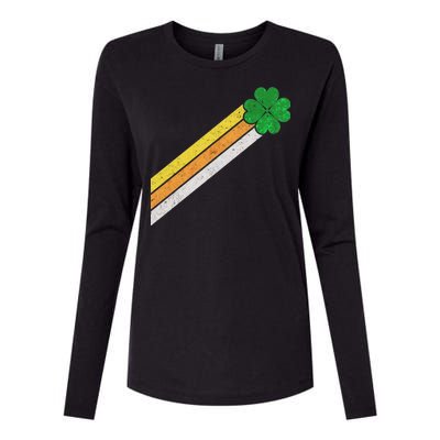 Retro Irish Clover Comet Womens Cotton Relaxed Long Sleeve T-Shirt