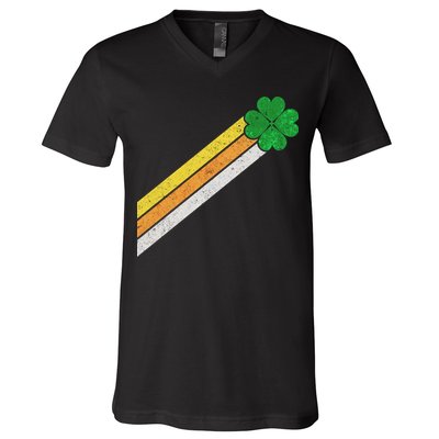Retro Irish Clover Comet V-Neck T-Shirt