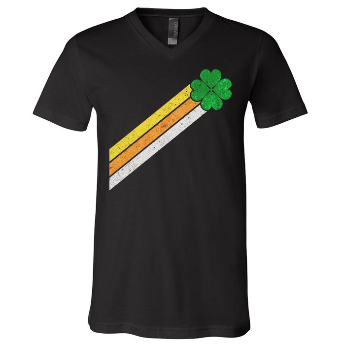 Retro Irish Clover Comet V-Neck T-Shirt