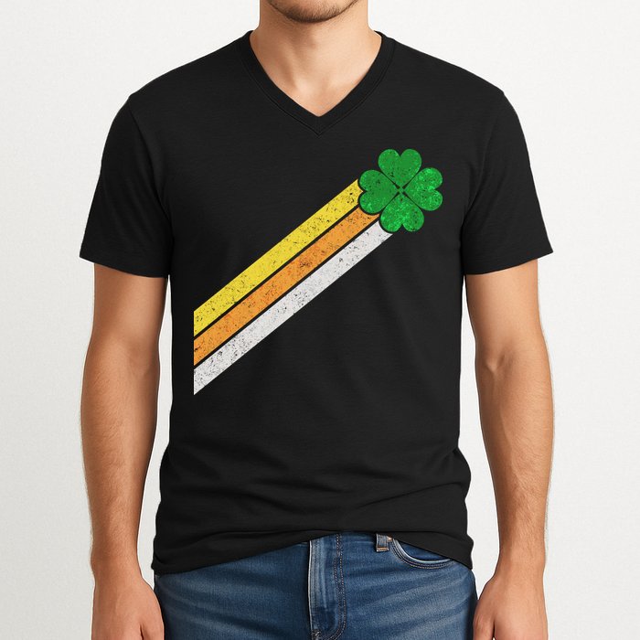 Retro Irish Clover Comet V-Neck T-Shirt