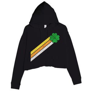 Retro Irish Clover Comet Crop Fleece Hoodie