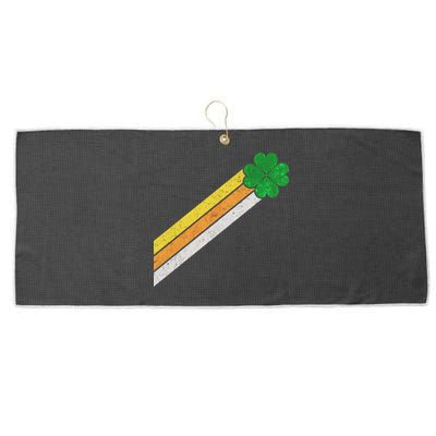Retro Irish Clover Comet Large Microfiber Waffle Golf Towel