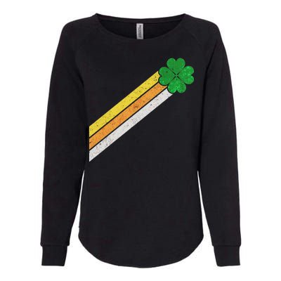 Retro Irish Clover Comet Womens California Wash Sweatshirt