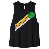 Retro Irish Clover Comet Women's Racerback Cropped Tank