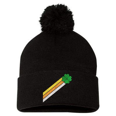 Retro Irish Clover Comet Pom Pom 12in Knit Beanie