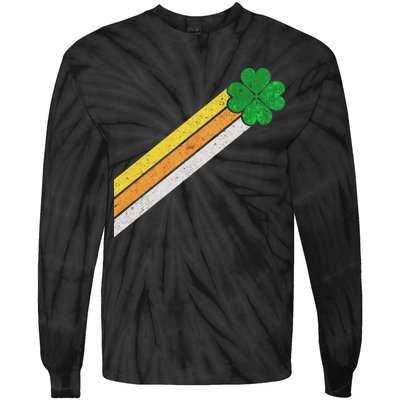 Retro Irish Clover Comet Tie-Dye Long Sleeve Shirt