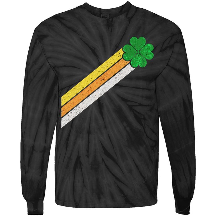 Retro Irish Clover Comet Tie-Dye Long Sleeve Shirt