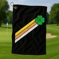 Retro Irish Clover Comet Golf Towel