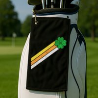 Retro Irish Clover Comet Golf Towel
