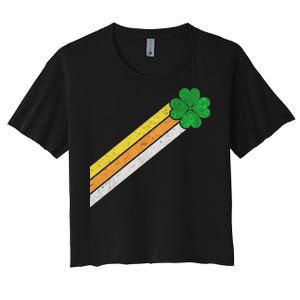 Retro Irish Clover Comet Women's Crop Top Tee