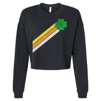 Retro Irish Clover Comet Cropped Pullover Crew