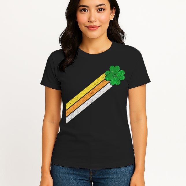 Retro Irish Clover Comet Womens T-Shirt