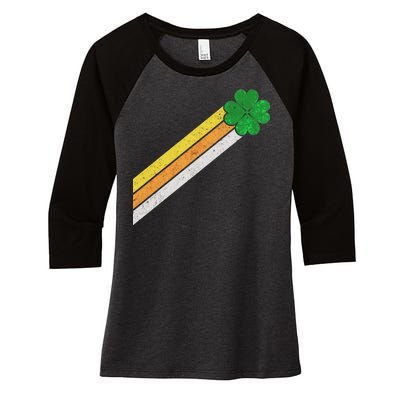 Retro Irish Clover Comet Women's Tri-Blend 3/4-Sleeve Raglan Shirt