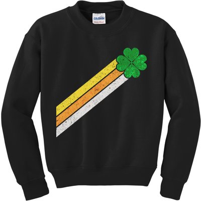 Retro Irish Clover Comet Kids Sweatshirt