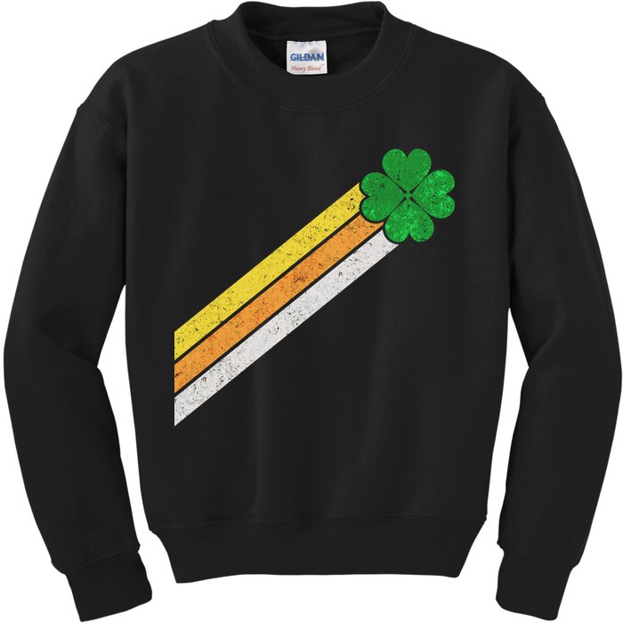 Retro Irish Clover Comet Kids Sweatshirt