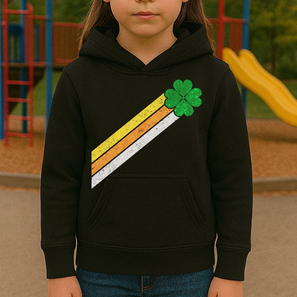 Retro Irish Clover Comet Kids Hoodie