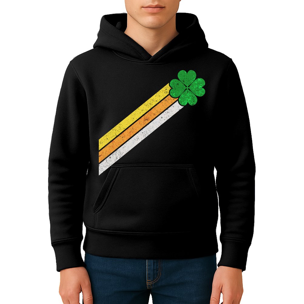 Retro Irish Clover Comet Kids Hoodie
