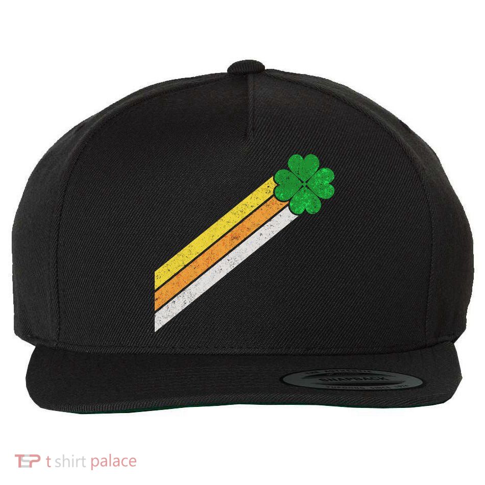 Retro Irish Clover Comet Wool Snapback Cap