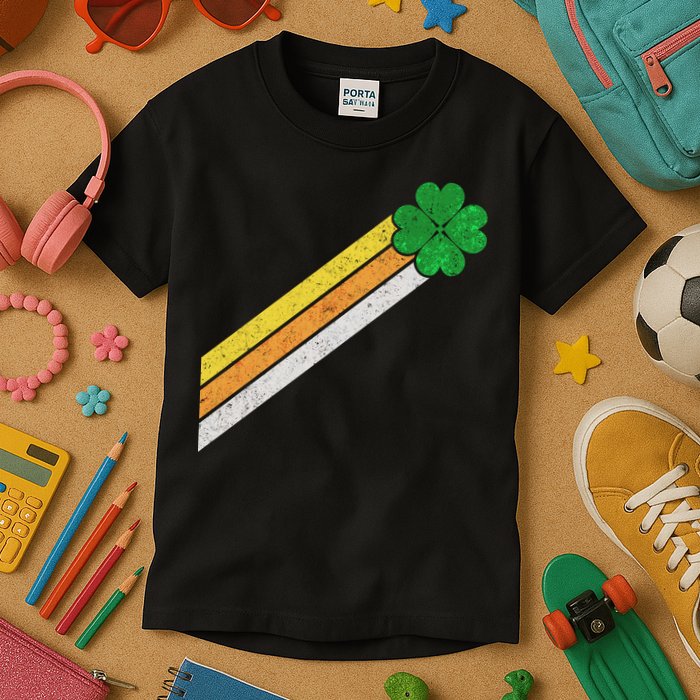Retro Irish Clover Comet Kids T-Shirt