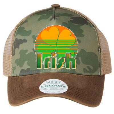 Retro Irish Shamrock Emblem Legacy Tie Dye Trucker Hat