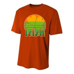 Retro Irish Shamrock Emblem Youth Performance Sprint T-Shirt