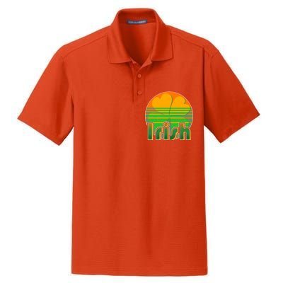 Retro Irish Shamrock Emblem Dry Zone Grid Polo