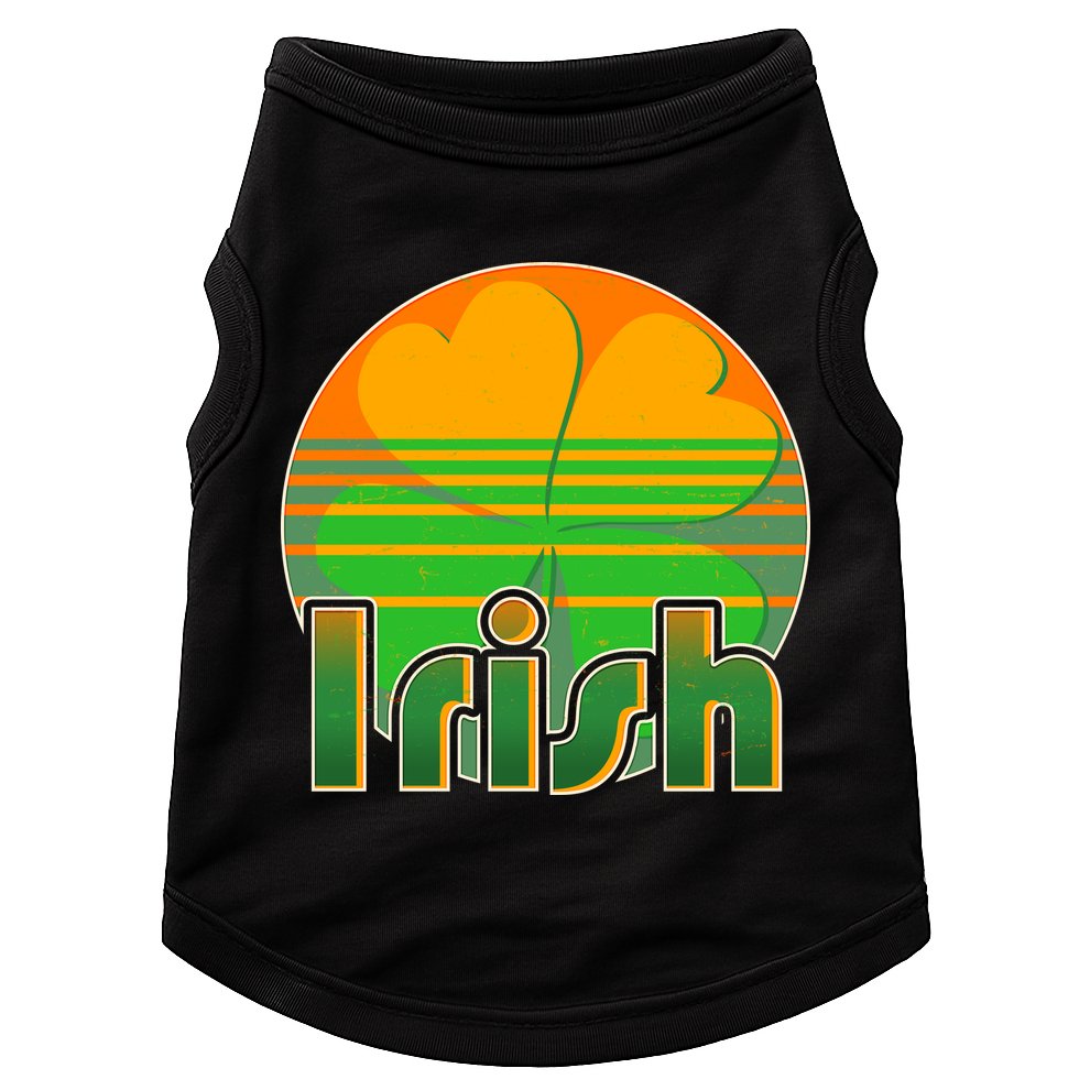 Retro Irish Shamrock Emblem Doggie Tank