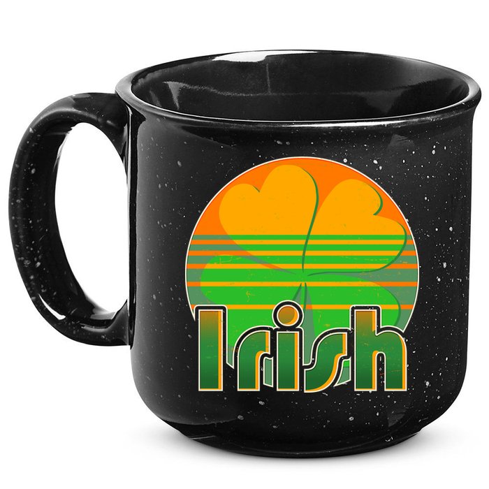 Retro Irish Shamrock Emblem 15oz Campfire Ceramic Mug