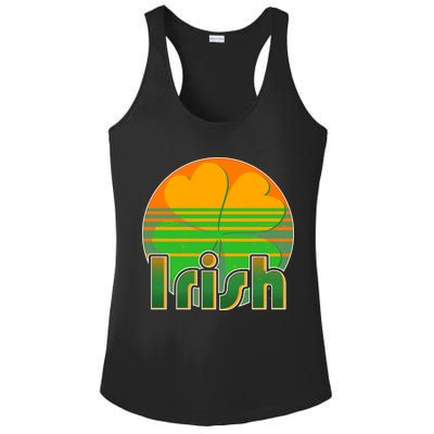 Retro Irish Shamrock Emblem Ladies PosiCharge Competitor Racerback Tank