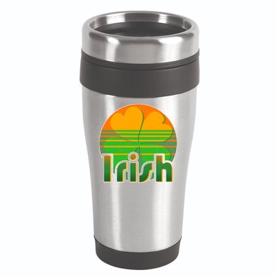 Retro Irish Shamrock Emblem 16oz Travel Tumbler